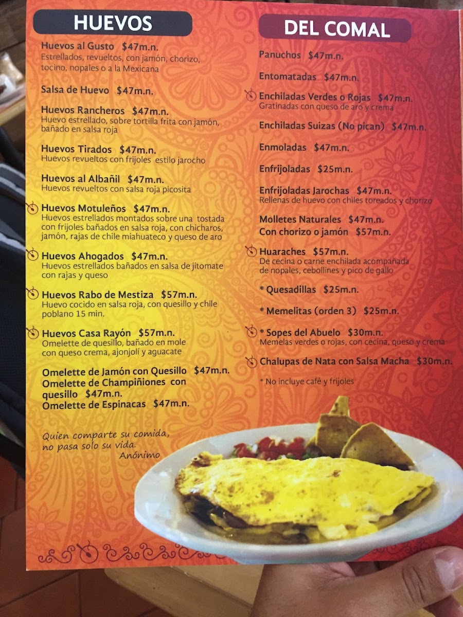Casa Rayon Restaurante Menu - Image 2