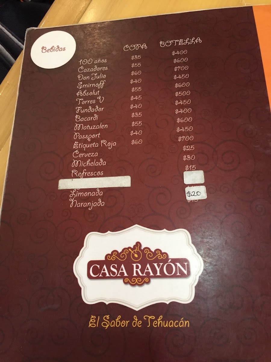 Casa Rayon Restaurante Menu - Image 3